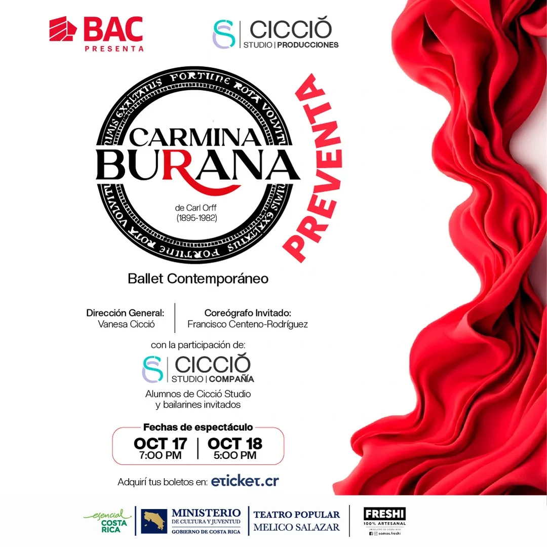 Disfruta del ballet contemporáneo Carmina Burana con dirección de Vanesa Cicció y coreografía de Francisco Centeno-Rodríguez.