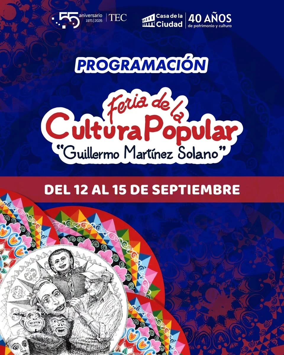 Evento cultural con artesanías, comidas típicas, bailes folclóricos y talleres en Casa de la Ciudad, Cartago, del 12 al 15 de septiembre.