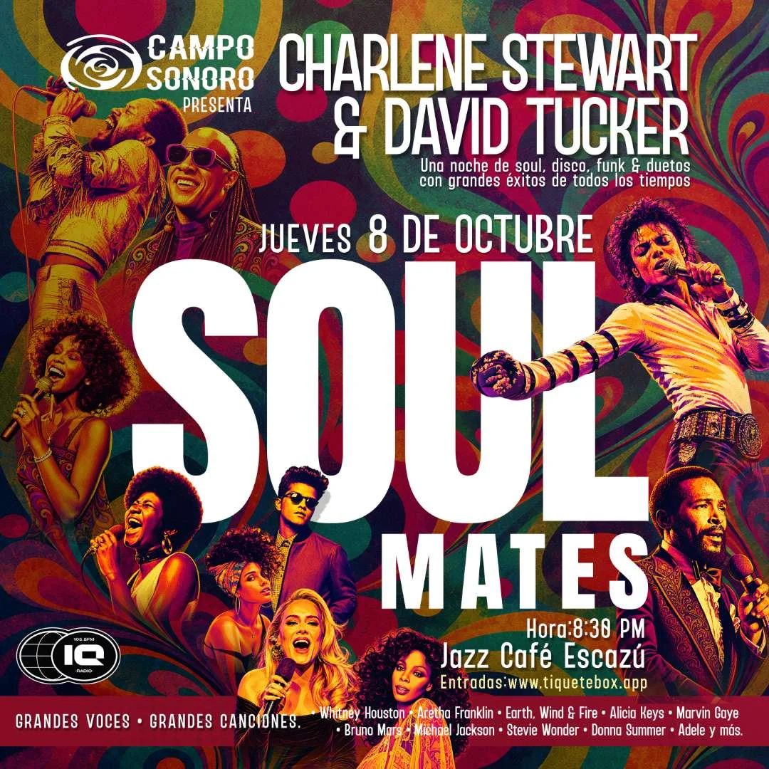 Concierto de soul, disco y funk con Charlene Stewart y David Tucker en Jazz Café Escazú.