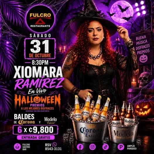 Concierto de Xiomara Ramírez en Fulcro Restaurante el sábado 31 de octubre; entrada gratis y premios a los mejores disfraces.