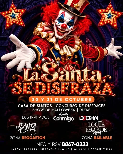 Fiesta de Halloween con música, baile, concurso de disfraces, casa de sustos y rifas en La Santa, San Pedro.