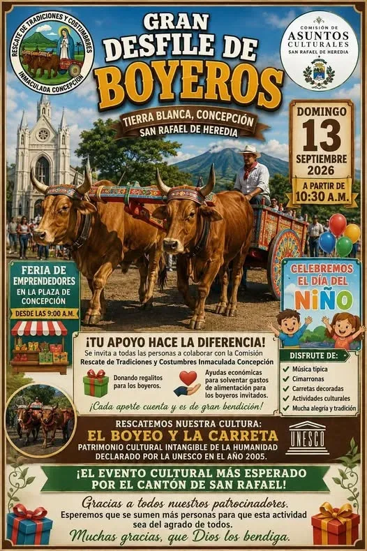 Un evento cultural que celebra la tradición del boyeo en Concepción de San Rafael de Heredia.