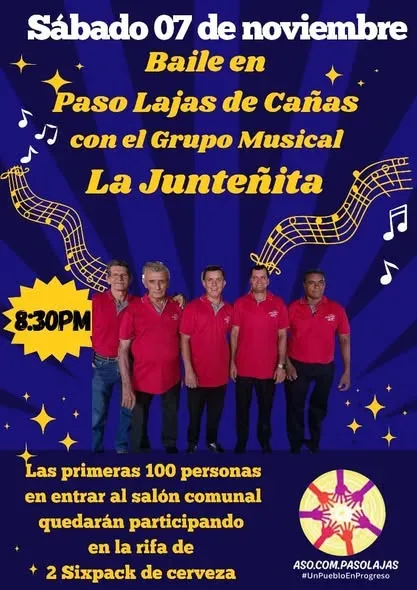 Invitación a la segunda Mini Feria del año 2026 en Paso Lajas de Cañas con diversas actividades.