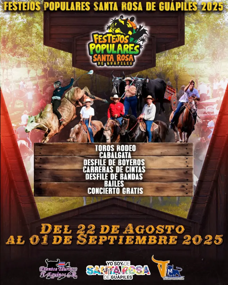 Que hacer hoy en Costa Rica: Toros, rodeo, cabalgata, desfiles, bailes y concierto gratuito del 22 de agosto al 1 de septiembre 2025.