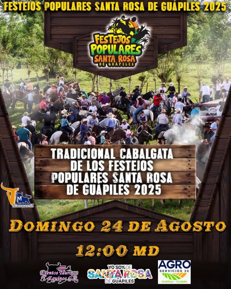 Que hacer hoy en Costa Rica: Tradicional cabalgata de los Festejos Populares Santa Rosa este 24 de agosto a las 12:00 md en el campo ferial.
