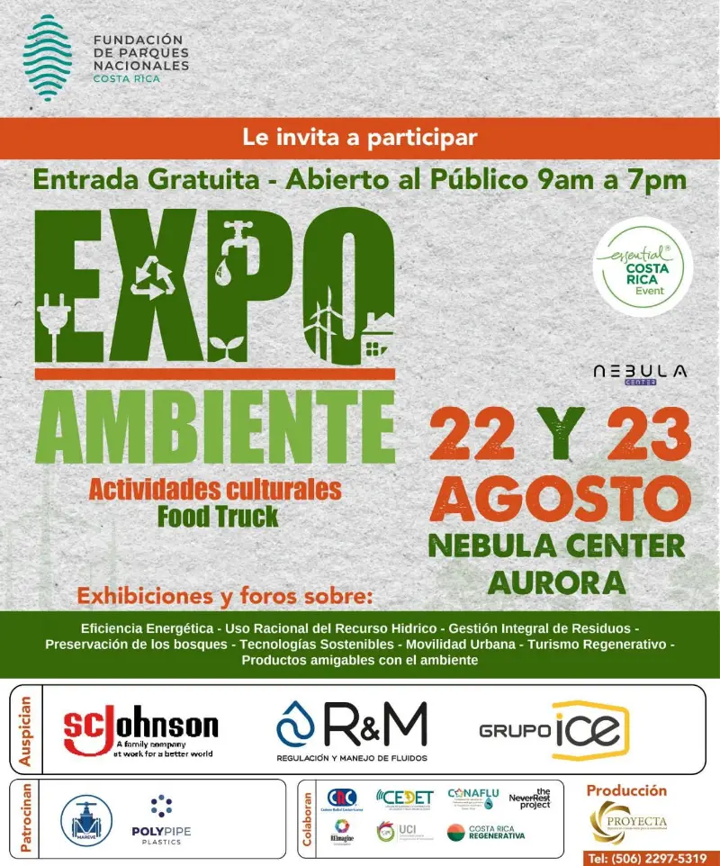 Que hacer hoy en Costa Rica: Feria ambiental gratuita el 22 y 23 de agosto en el Nebula Center Aurora. Actividades culturales, food trucks y foros sobre sostenibilidad.