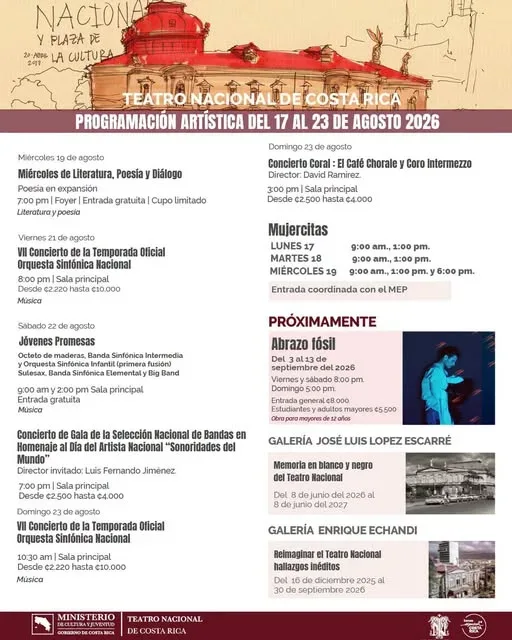 Disfruta de una semana llena de poesía, música y celebraciones en el emblemático Teatro Nacional.