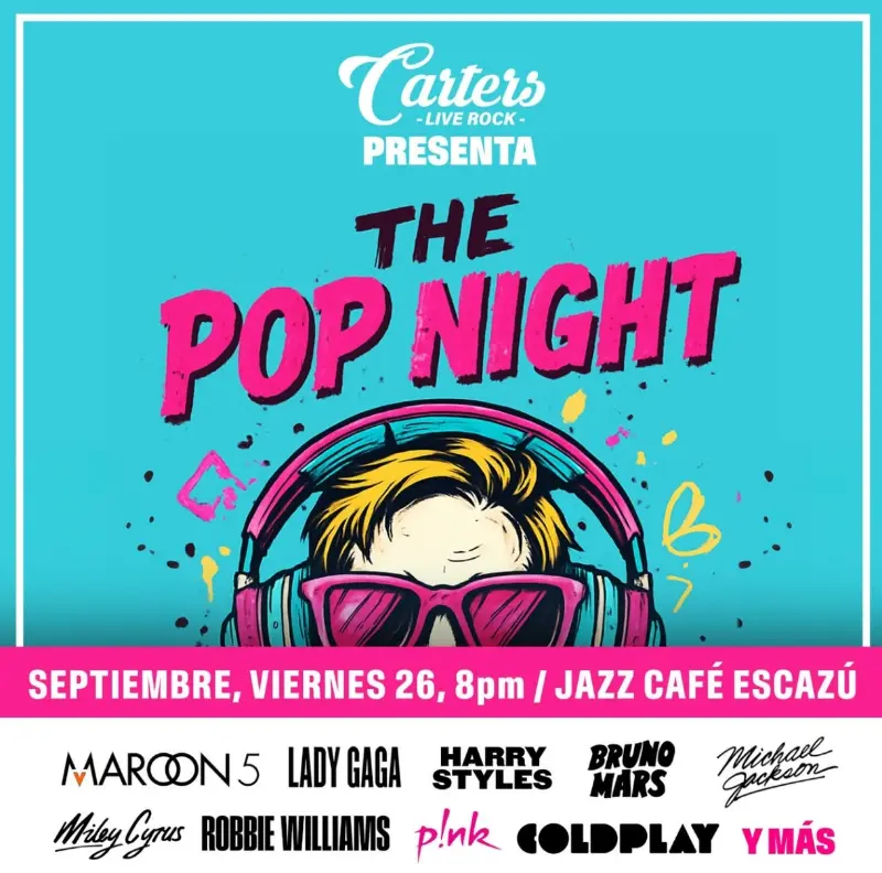 Que hacer hoy en Costa Rica: Una noche dedicada a los íconos del pop mundial este 26 de septiembre en Jazz Café Escazú.