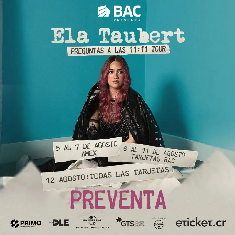 Que hacer hoy en Costa Rica: La ganadora del Latin Grammy llega por primera vez a Costa Rica con su gira 'Preguntas a las 11:11 Tour'.