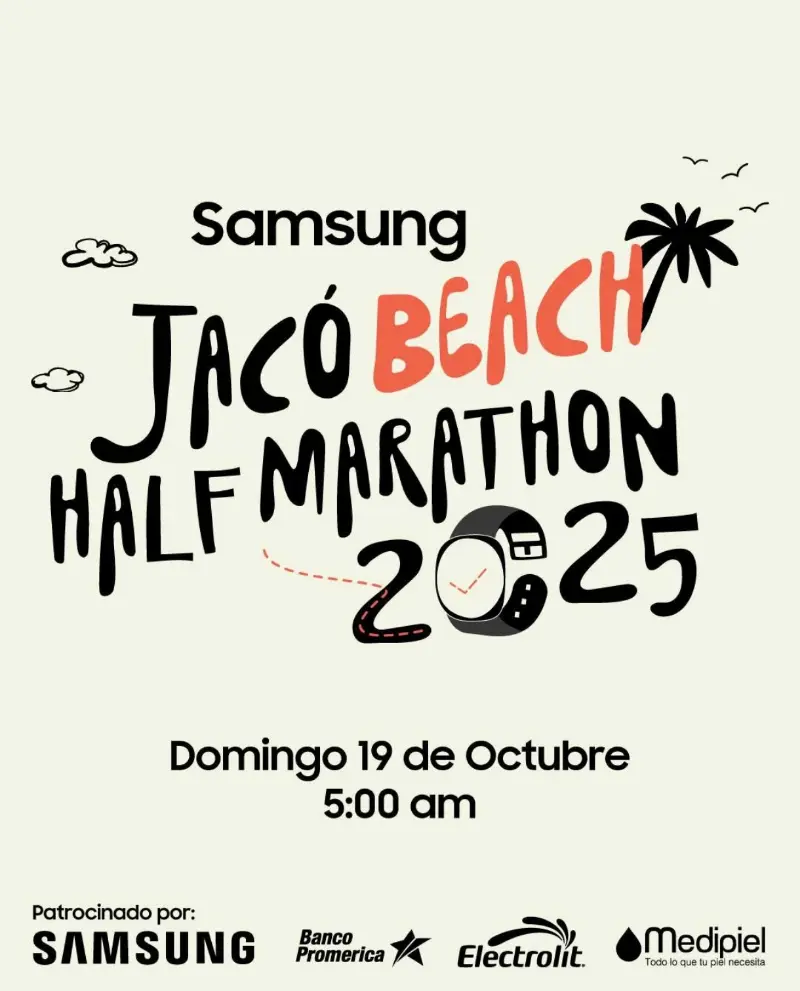 Que hacer hoy en Costa Rica: El 19 de octubre corré junto al mar en el Samsung Jacó Beach Half Marathon 2025 desde las 5:00 a.m.