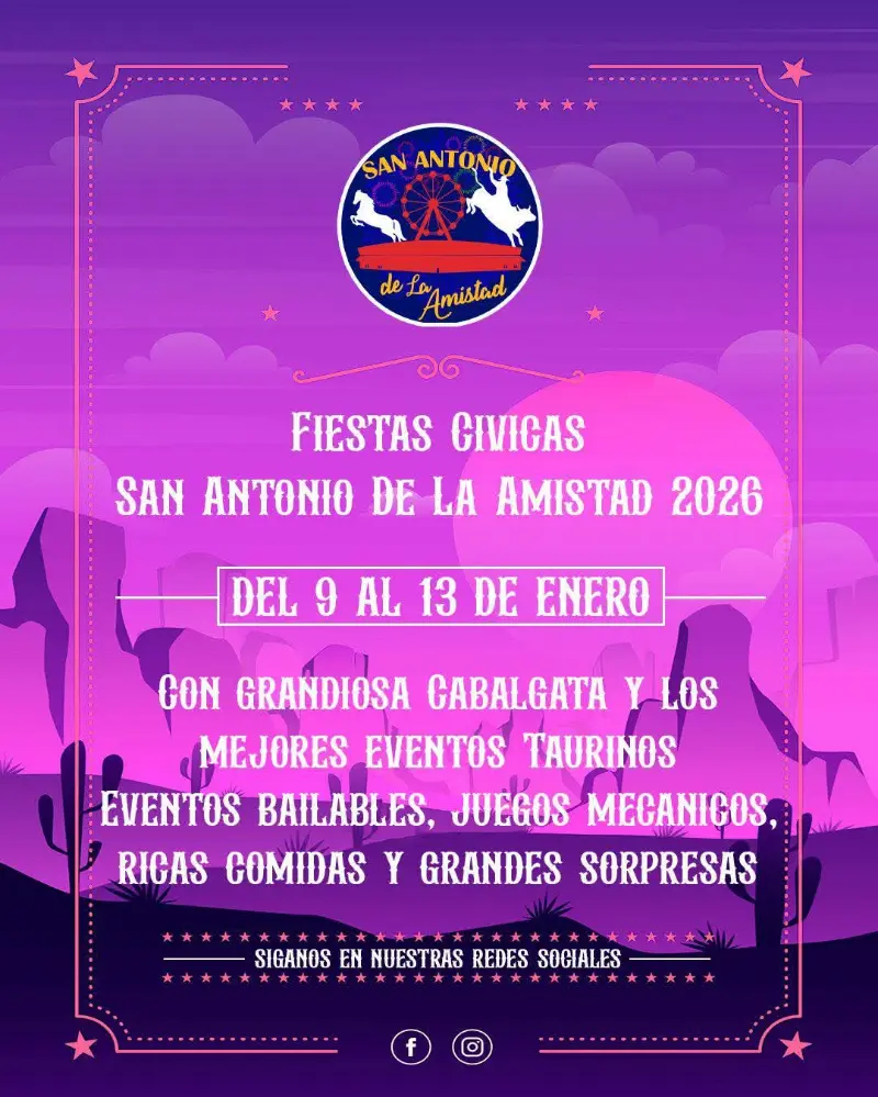 Que hacer hoy en Costa Rica: Del 9 al 13 de enero viví 5 días de tradición y diversión en San Antonio de la Amistad con cabalgata, eventos taurinos, bailes, comidas y mucho más.