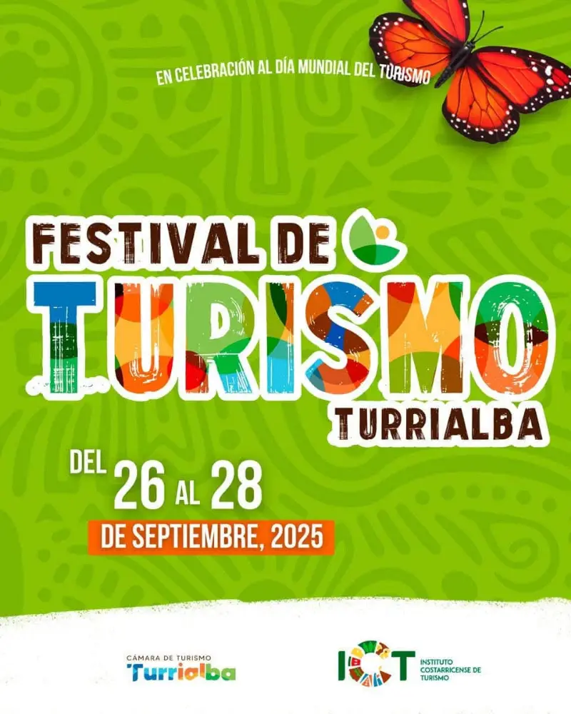 Que hacer hoy en Costa Rica: Del 26 al 28 de septiembre Turrialba celebra el Festival de Turismo 2025 en honor al Día Mundial del Turismo.