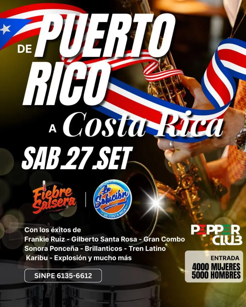 Que hacer hoy en Costa Rica: El 27 de septiembre disfrutá de una noche salsera con la Orquesta La Solución y Fiebre Salsera en el Pepper Club.