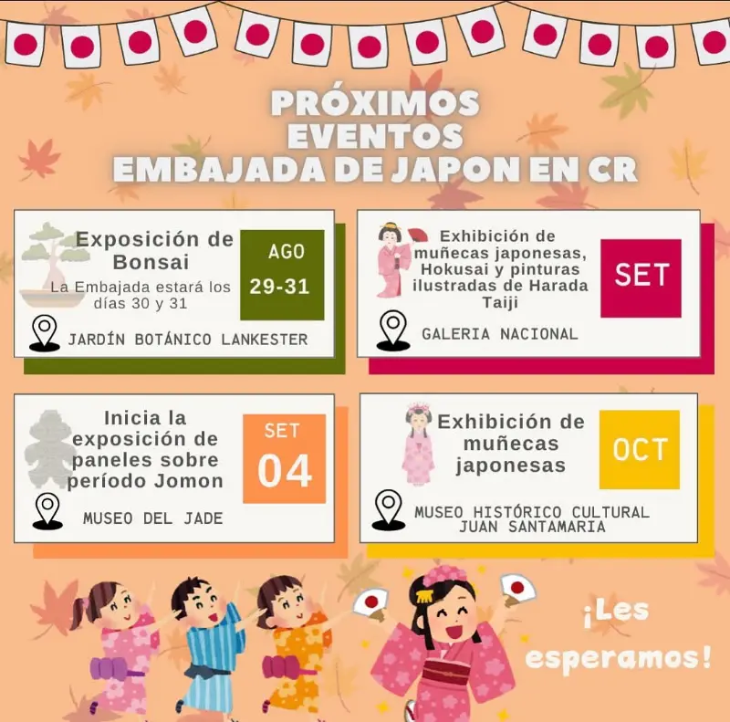 Que hacer hoy en Costa Rica: La Embajada de Japón trae exposiciones de bonsái, muñecas japonesas y cultura ancestral en distintos espacios del país.