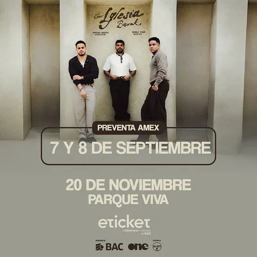Concierto de BARAK en Parque Viva el 20 de noviembre con preventa exclusiva para tarjetas American Express.