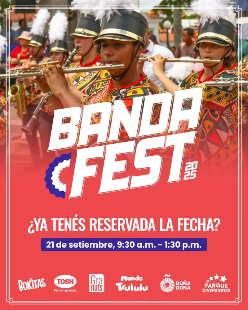 Que hacer hoy en Costa Rica: Vení a disfrutar del desfile y música en vivo en el Banda Fest 2025.