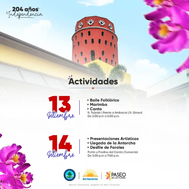 Que hacer hoy en Costa Rica: Actividades culturales y patrias este 13 y 14 de septiembre en Paseo de las Flores.