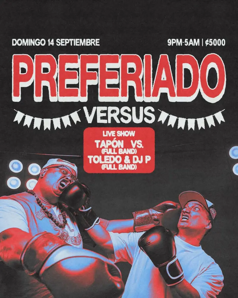 Que hacer hoy en Costa Rica: Un show explosivo con Tapón vs Toledo & DJ P (full band) este 14 de septiembre.