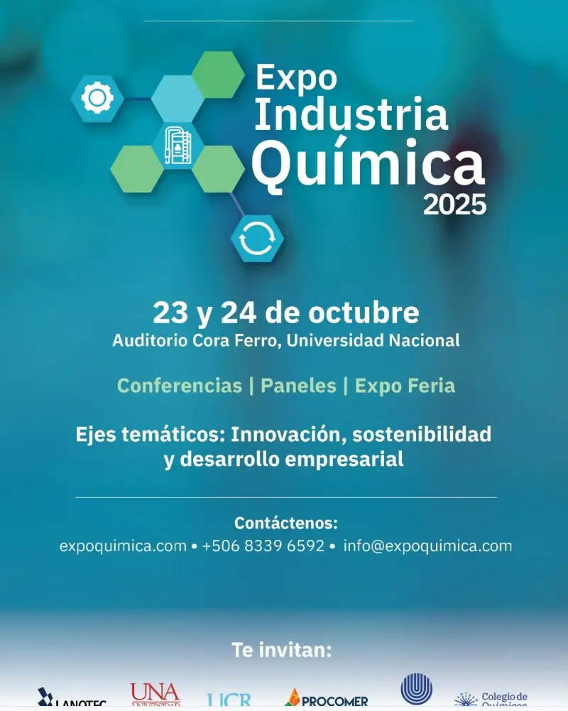 Que hacer hoy en Costa Rica: Conferencias, paneles y feria sobre innovación, sostenibilidad y desarrollo empresarial en la industria química.