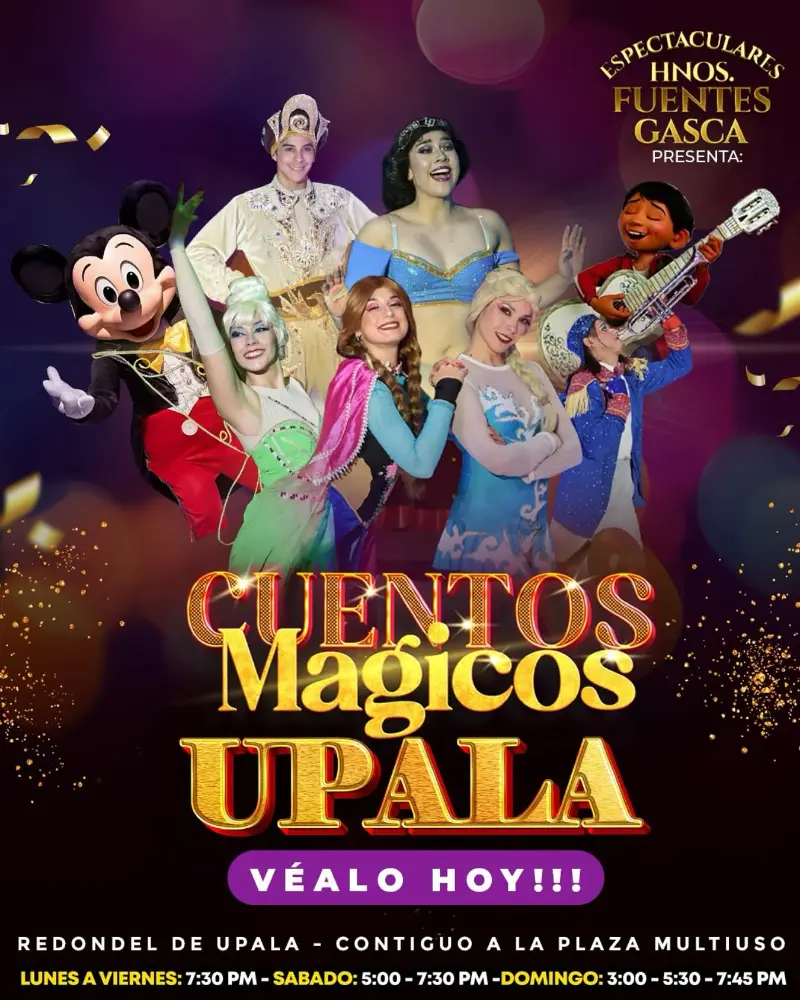 Que hacer hoy en Costa Rica: Los Hnos. Fuentes Gasca traen a Upala un espectáculo lleno de música, color y tus personajes favoritos.