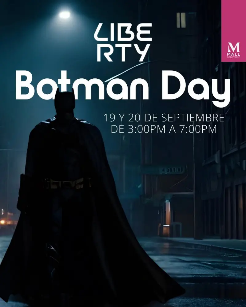 Que hacer hoy en Costa Rica: El 19 y 20 de septiembre vení a disfrutar del Batman Day en Mall San Pedro con zona gamer, premios y animación.