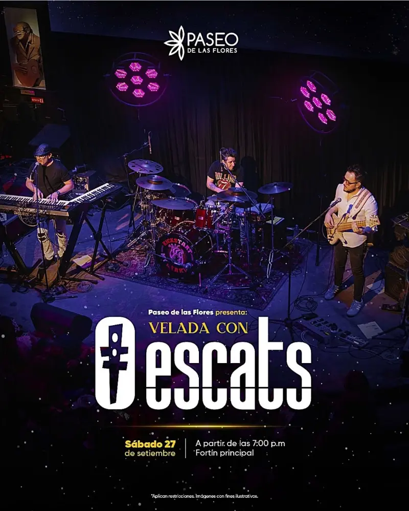 Que hacer hoy en Costa Rica: El sábado 27 de septiembre disfrutá de un concierto gratuito de Escats en el Fortín principal de Paseo de las Flores.