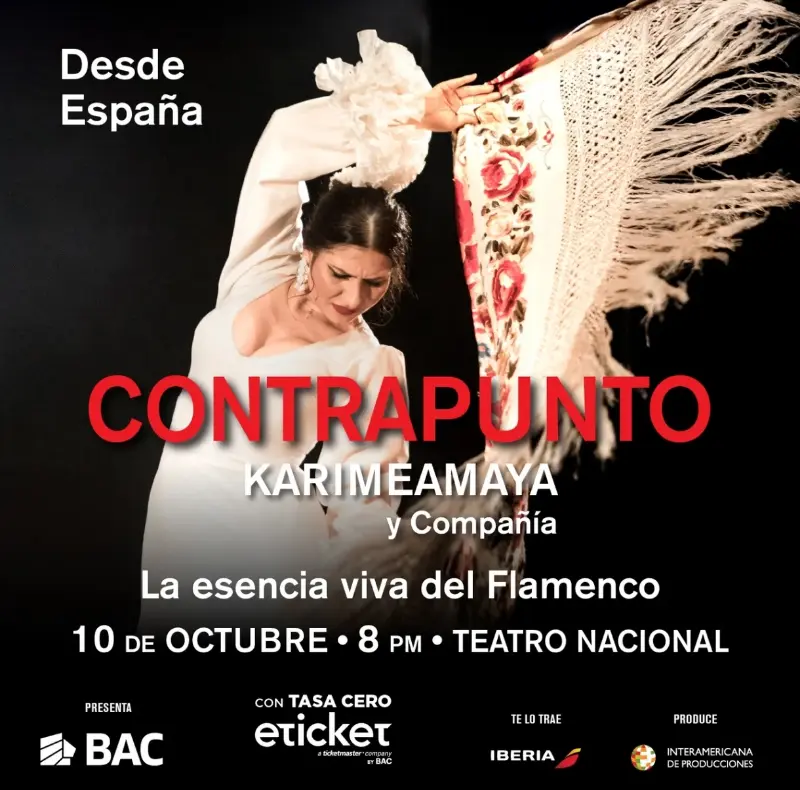 Que hacer hoy en Costa Rica: El 10 de octubre disfrutá el espectáculo flamenco de Karime Amaya y compañía en el Teatro Nacional.