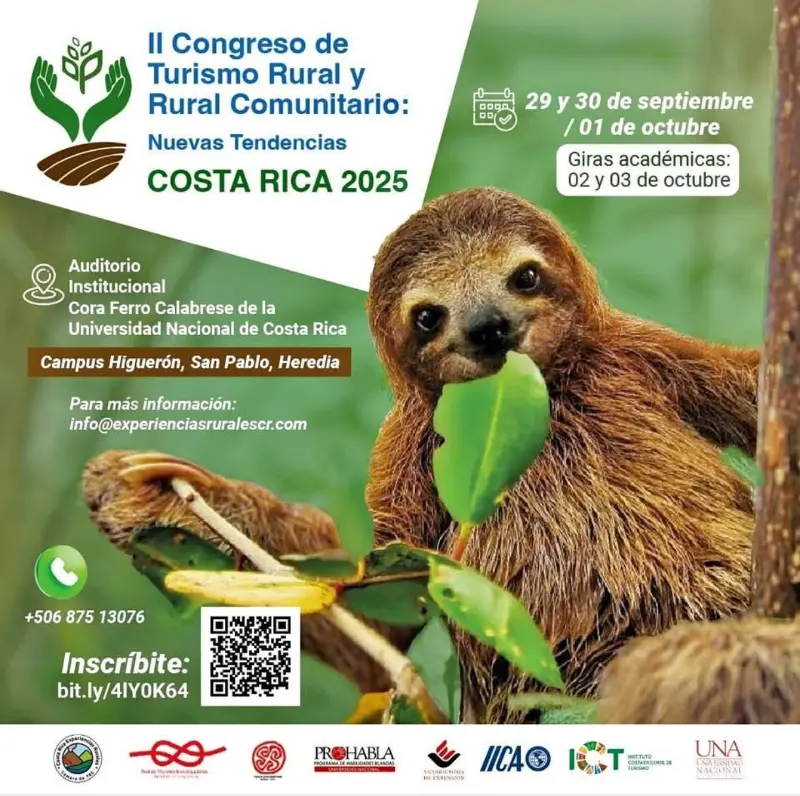 Que hacer hoy en Costa Rica: Del 29 de septiembre al 1 de octubre se realizará el II Congreso de Turismo Rural y Rural Comunitario en el Campus Higuerón de la UNA, San Pablo de Heredia.