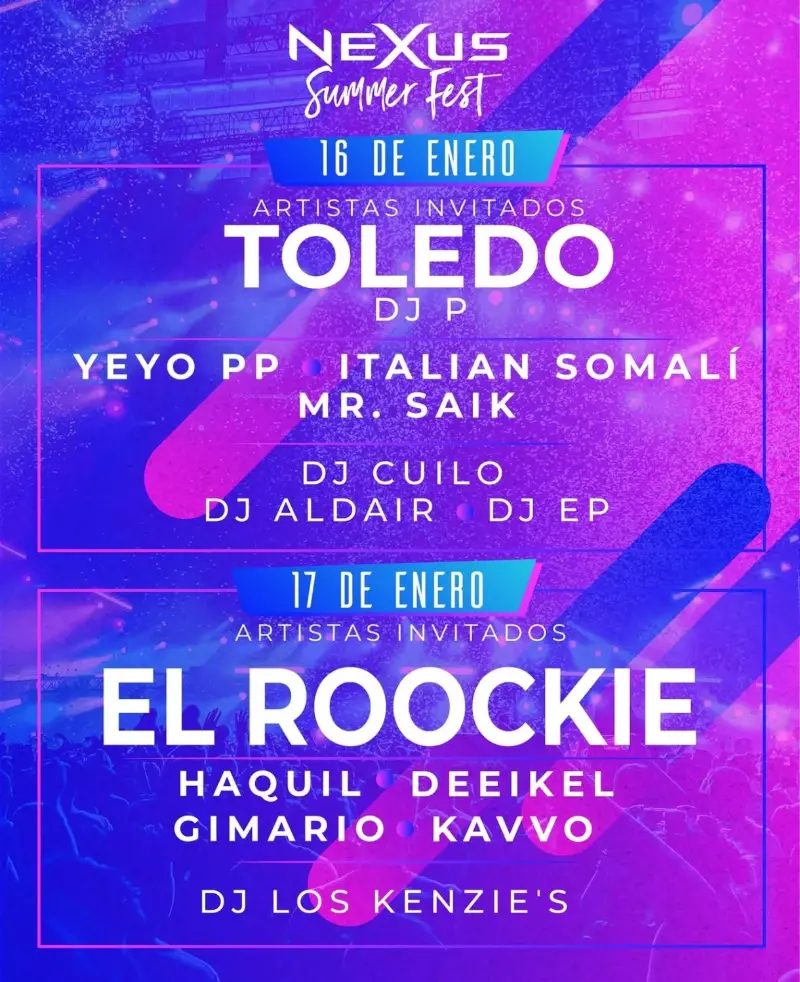 Que hacer hoy en Costa Rica: Dos noches de música y fiesta con grandes artistas internacionales el 16 y 17 de enero en la frontera Costa Rica - Panamá.