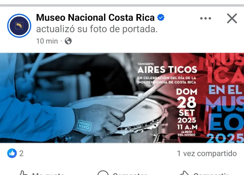 Que hacer hoy en Costa Rica: El Museo Nacional celebra el Día de la Independencia con el concierto Aires Ticos el 28 de septiembre a las 11:00 a.m.