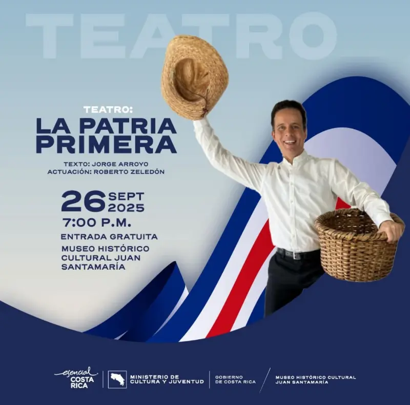 Que hacer hoy en Costa Rica: Monólogo que revive pasajes clave de la historia nacional en el Museo Histórico Cultural Juan Santamaría.
