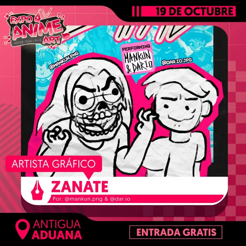Que hacer hoy en Costa Rica: El 19 de octubre disfrutá del arte gráfico nacional con el colectivo Zanate en la Expo Anime Art.