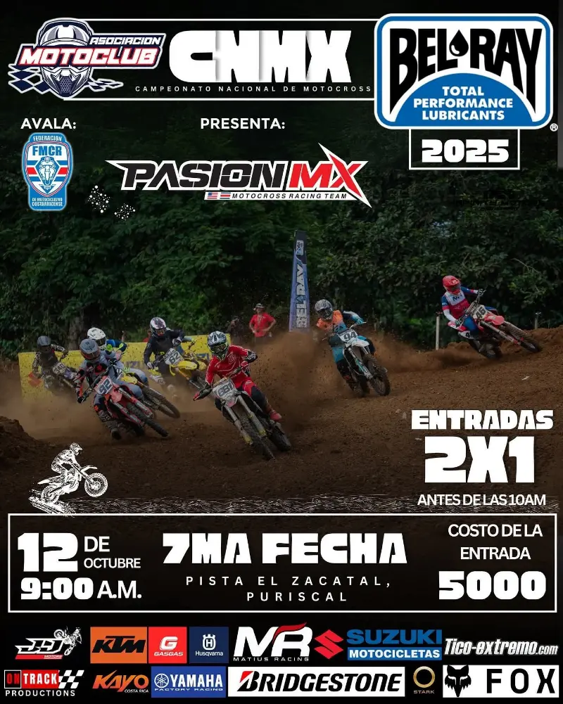 Que hacer hoy en Costa Rica: El 12 de octubre viví la 7ma fecha del Campeonato Nacional de Motocross en la Pista El Zacatal, Puriscal.