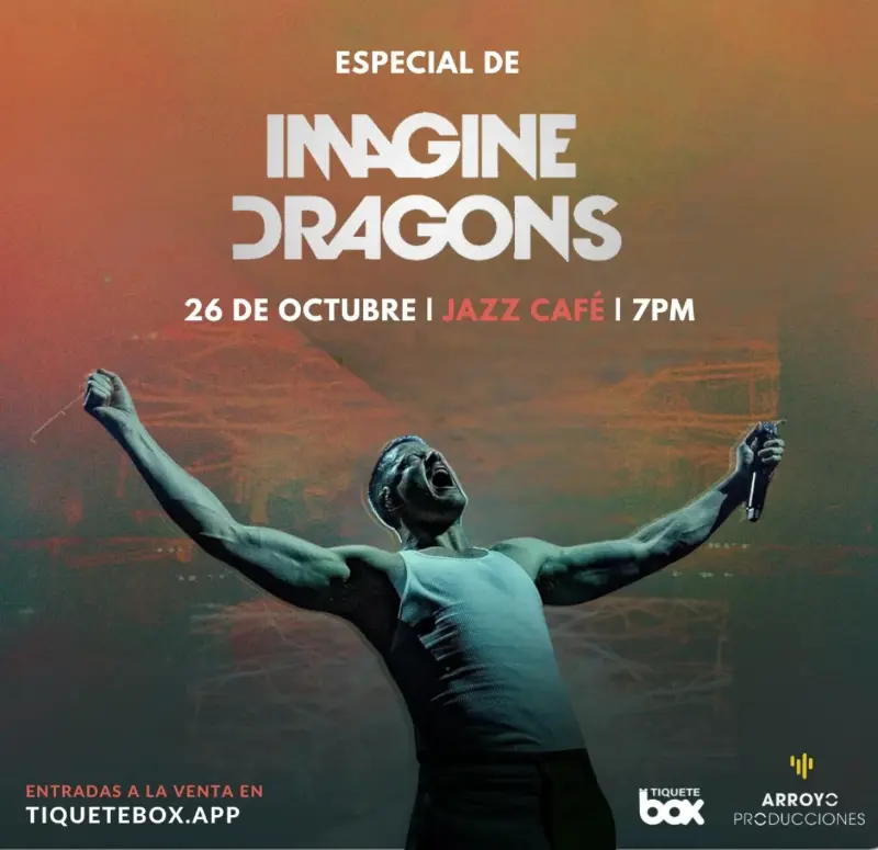 Que hacer hoy en Costa Rica: Vení a disfrutar de los mejores éxitos de Imagine Dragons este 26 de octubre en Jazz Café.