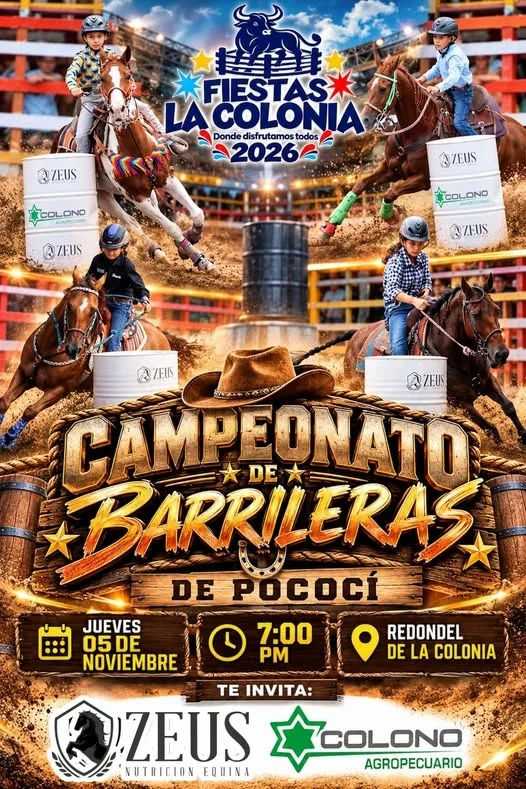 Competencia de barrileras con velocidad y destreza en el redondel de Las Fiestas La Colonia, Pococí.