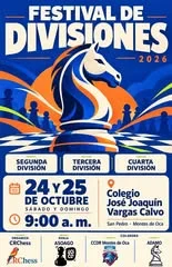 Fin de semana de competencia de ajedrez para Segunda, Tercera y Cuarta División en San Pedro de Montes de Oca, con inscripción abierta.