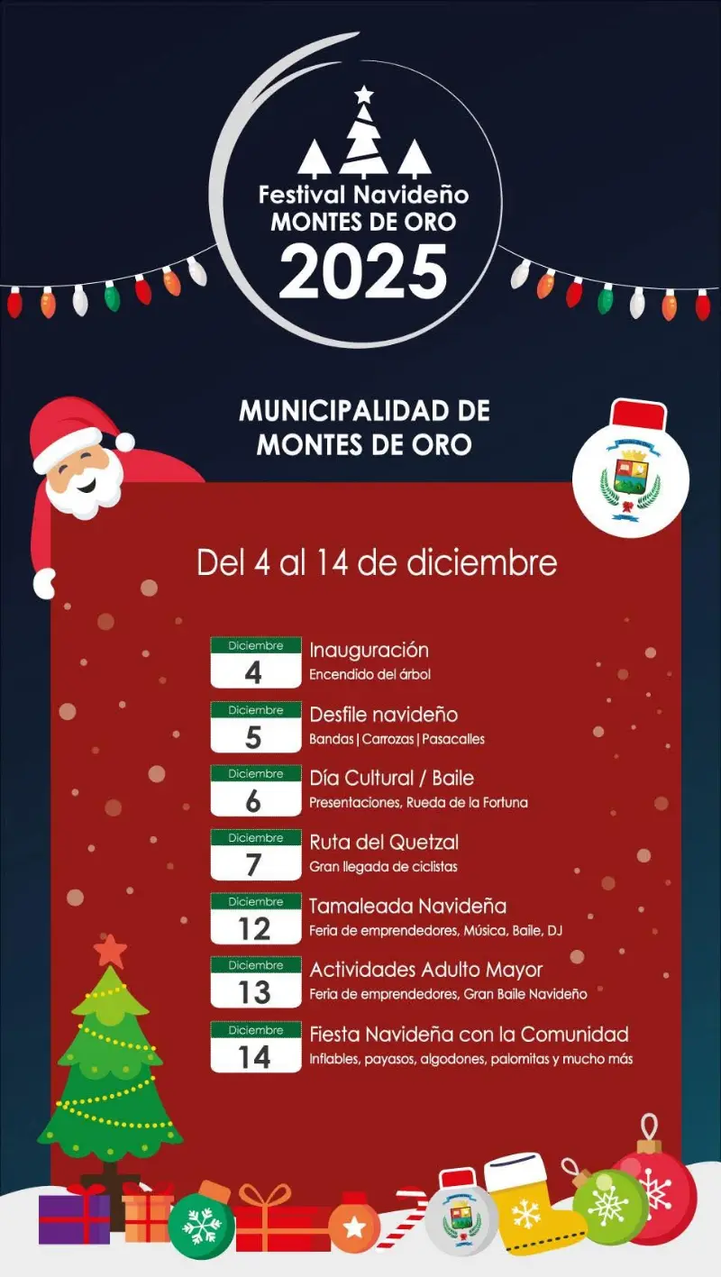 Que hacer hoy en Costa Rica: Del 4 al 14 de diciembre, viví el espíritu navideño con desfiles, cultura, música, ferias y actividades para toda la familia en Montes de Oro.