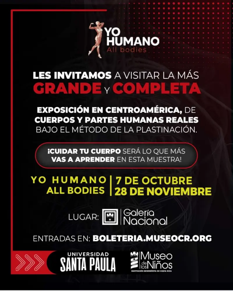 Que hacer hoy en Costa Rica: La muestra anatómica más grande de Centroamérica llega a Costa Rica con más de 250 piezas reales.