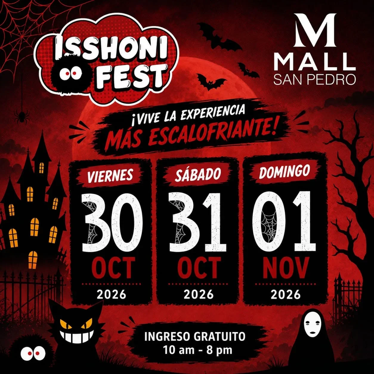 Evento escalofriante con concursos, exhibiciones, talleres y feria de emprendedores en Mall San Pedro.