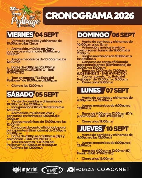 Disfruta de la Feria del Pejibaye con actividades, música en vivo y deliciosa comida del 4 al 15 de septiembre.
