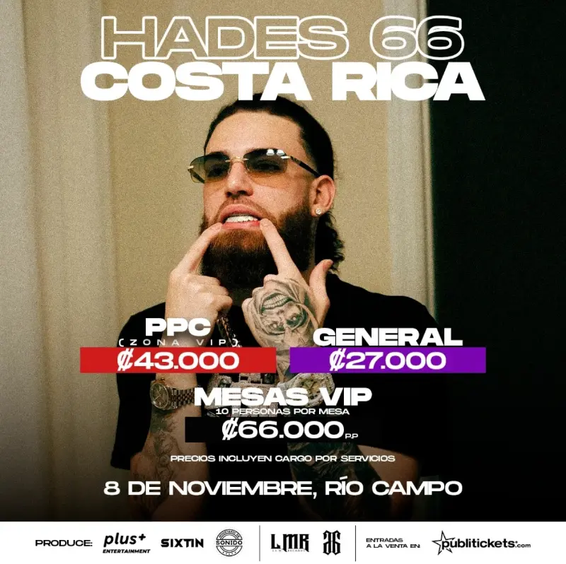 Que hacer hoy en Costa Rica: El artista boricua llega por primera vez a Costa Rica con su flow único.