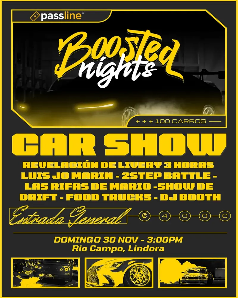 Que hacer hoy en Costa Rica: Más de 100 carros, drift, DJ booth, food trucks y batallas 2Step te esperan en el mejor car show del año. 🔥