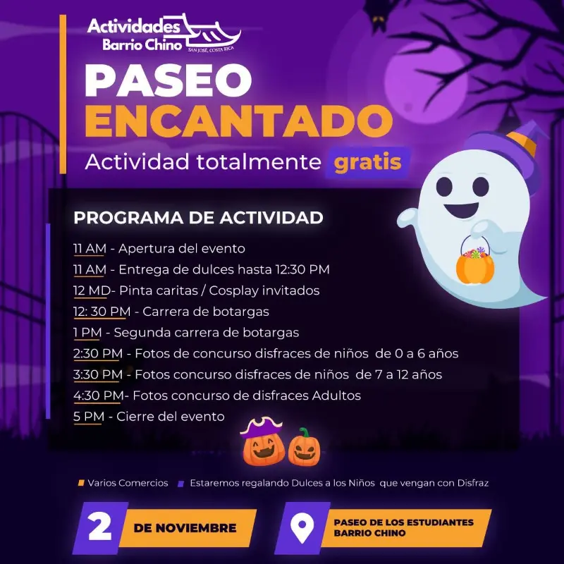 Que hacer hoy en Costa Rica: Una tarde llena de dulces, disfraces y diversión para toda la familia en el corazón de San José.