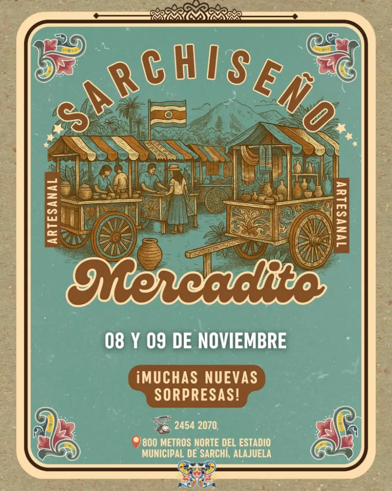 Que hacer hoy en Costa Rica: El 8 y 9 de noviembre viví la tradición sarchiseña con talleres, arte, café y productos locales.