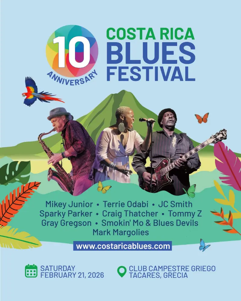 Que hacer hoy en Costa Rica: El 21 de febrero de 2026, Grecia vibra con el Costa Rica Blues Festival: una jornada de música, comida, cerveza artesanal y buena vibra.