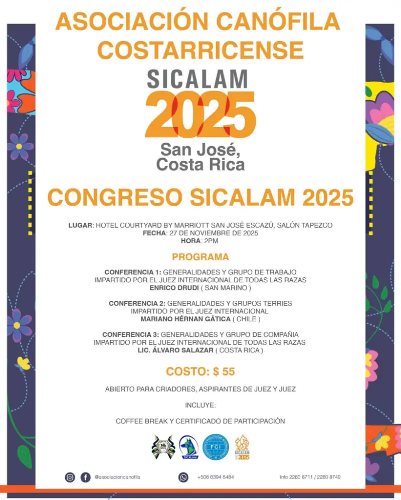 Que hacer hoy en Costa Rica: El evento canino más importante del año llega a Costa Rica con conferencias internacionales y exposiciones de las mejores razas del continente.