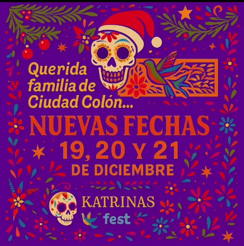Que hacer hoy en Costa Rica: Festival con temática mexicana en Ciudad Colón, con música, comida y tradición del Día de Muertos en versión navideña.