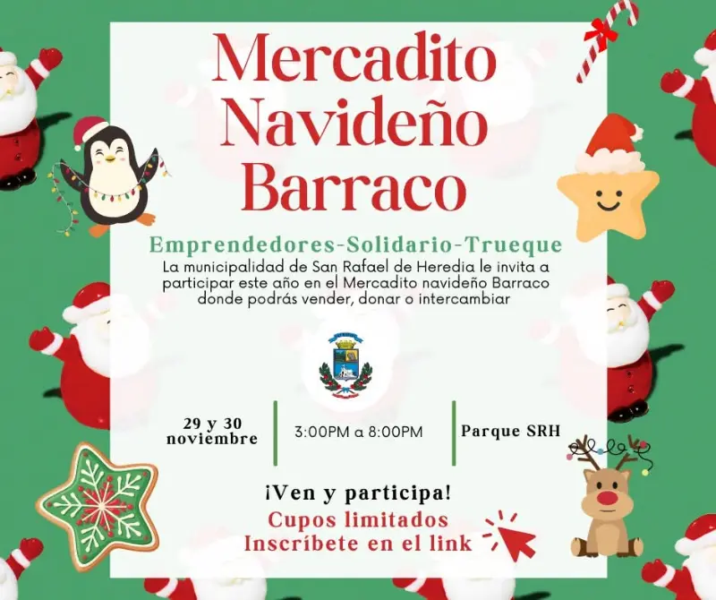 Que hacer hoy en Costa Rica: Un espacio navideño para vender, donar o intercambiar en comunidad.