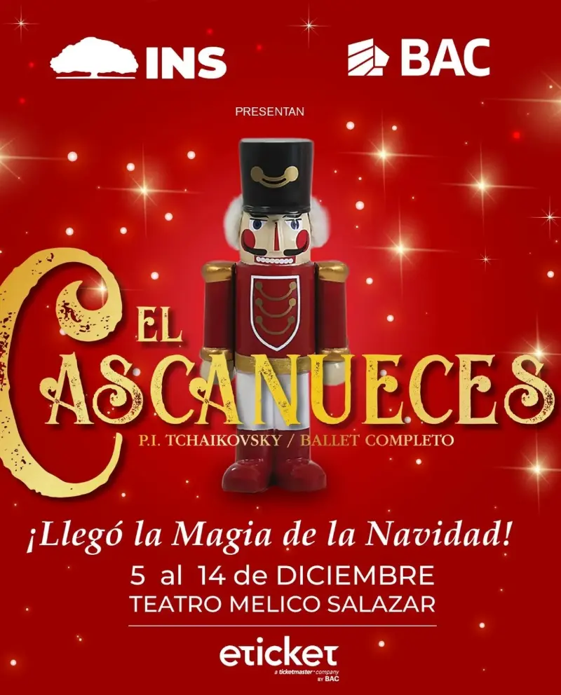 Que hacer hoy en Costa Rica: Del 5 al 14 de diciembre, disfrutá la magia navideña con el clásico ballet El Cascanueces en el Teatro Melico Salazar.