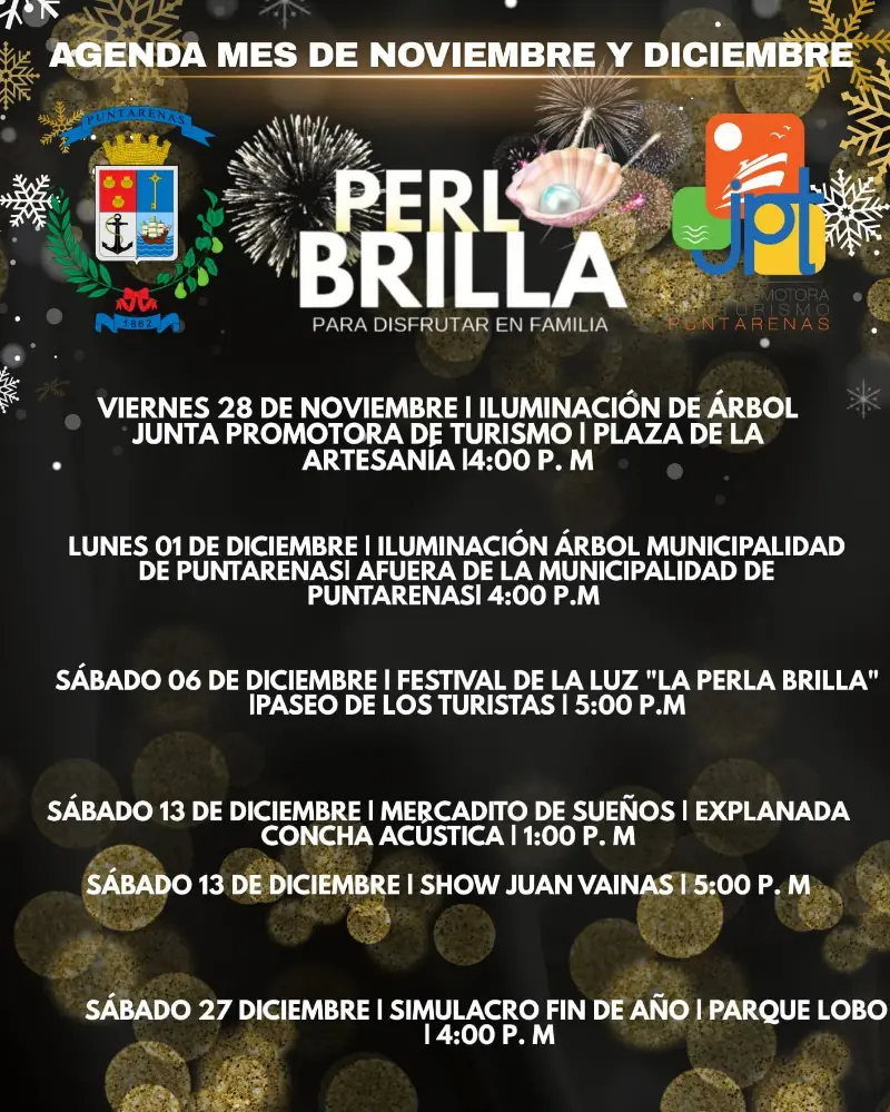 Que hacer hoy en Costa Rica: Un mes lleno de luces, música y actividades familiares en la Perla del Pacífico.